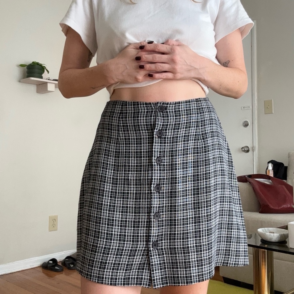 Vintage plaid mini skirt